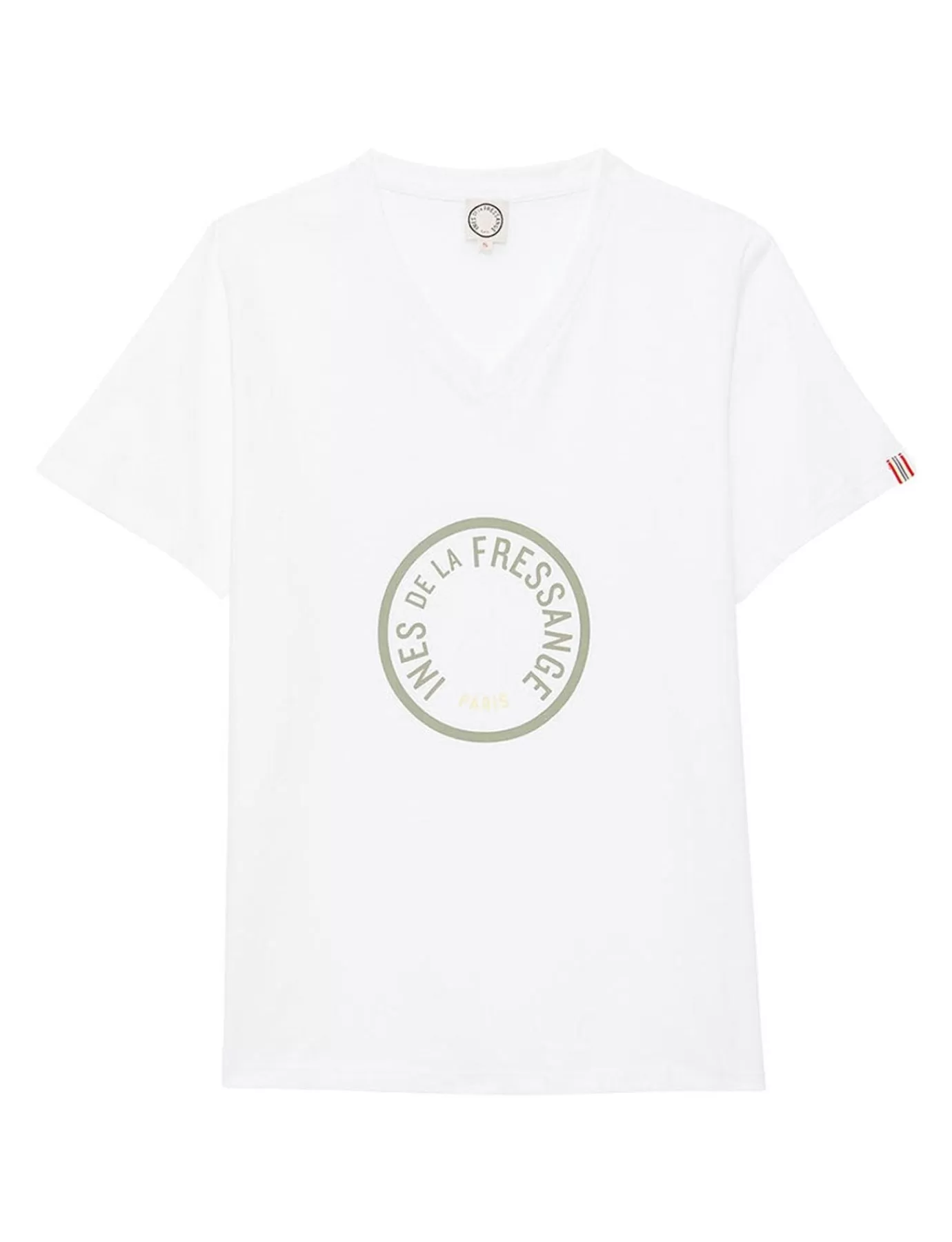 Ines De La Fressange Paris Tee shirt Aurore col V vert