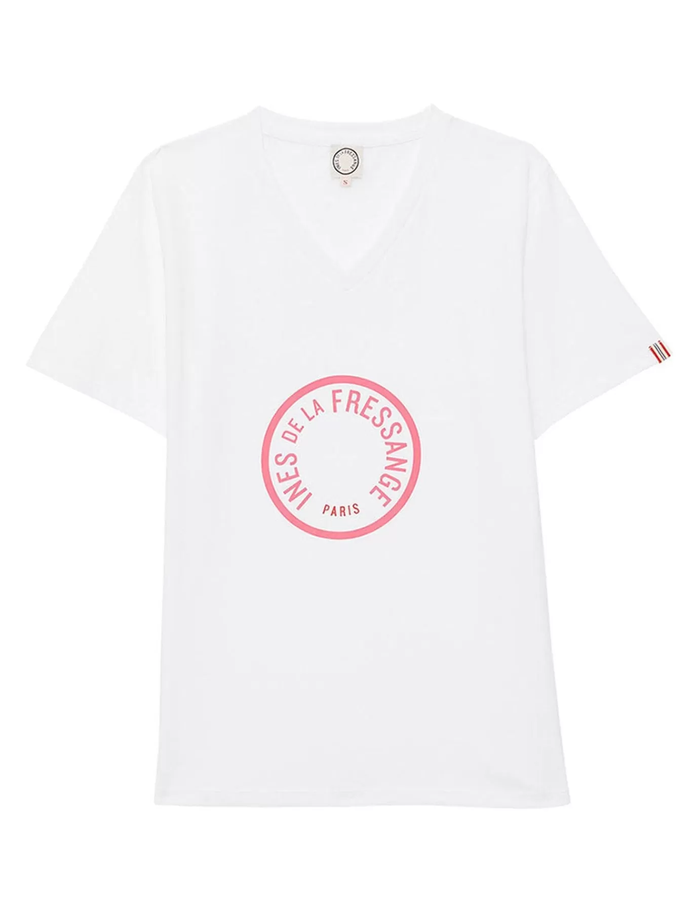 Ines De La Fressange Paris Tee shirt col v Aurore rose