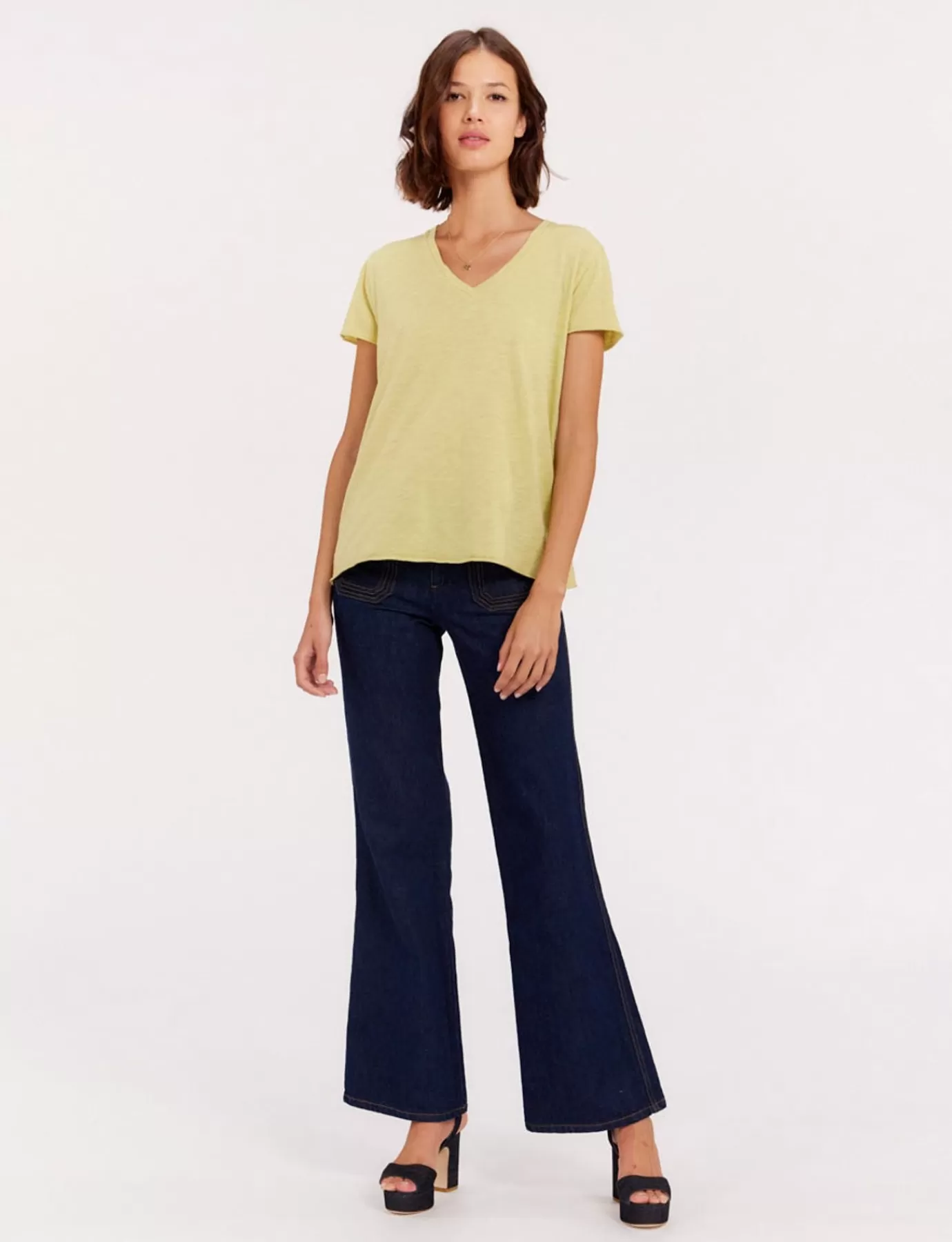 Ines De La Fressange Paris Tee shirt Katalina col V citron