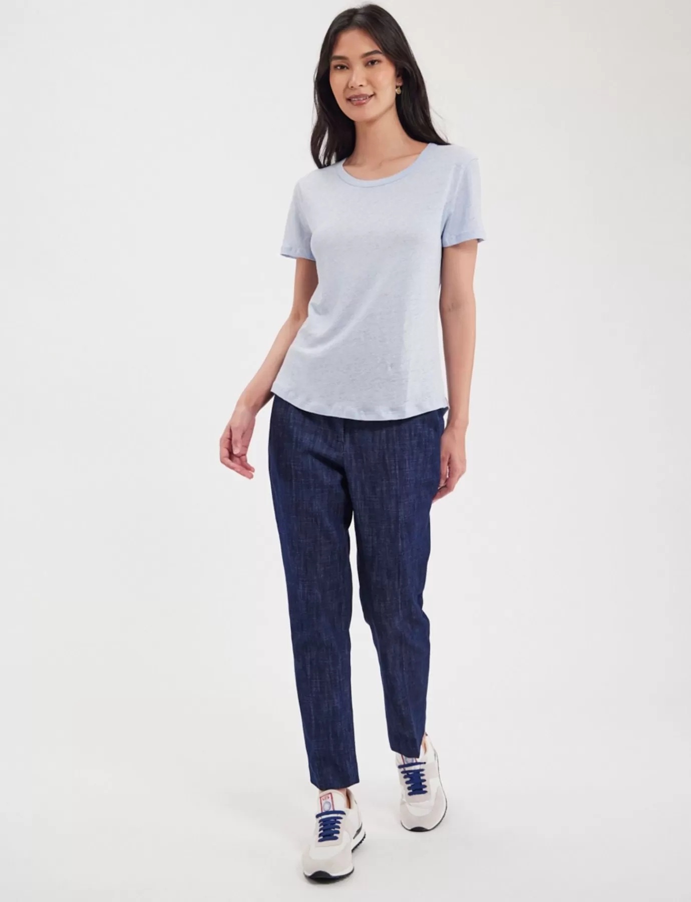 Ines De La Fressange Paris Tee shirt Lison en lin bleu ciel