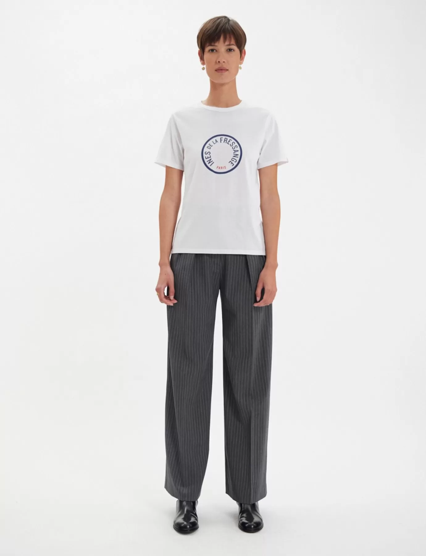 Ines De La Fressange Paris Tee shirt Oscar blanc