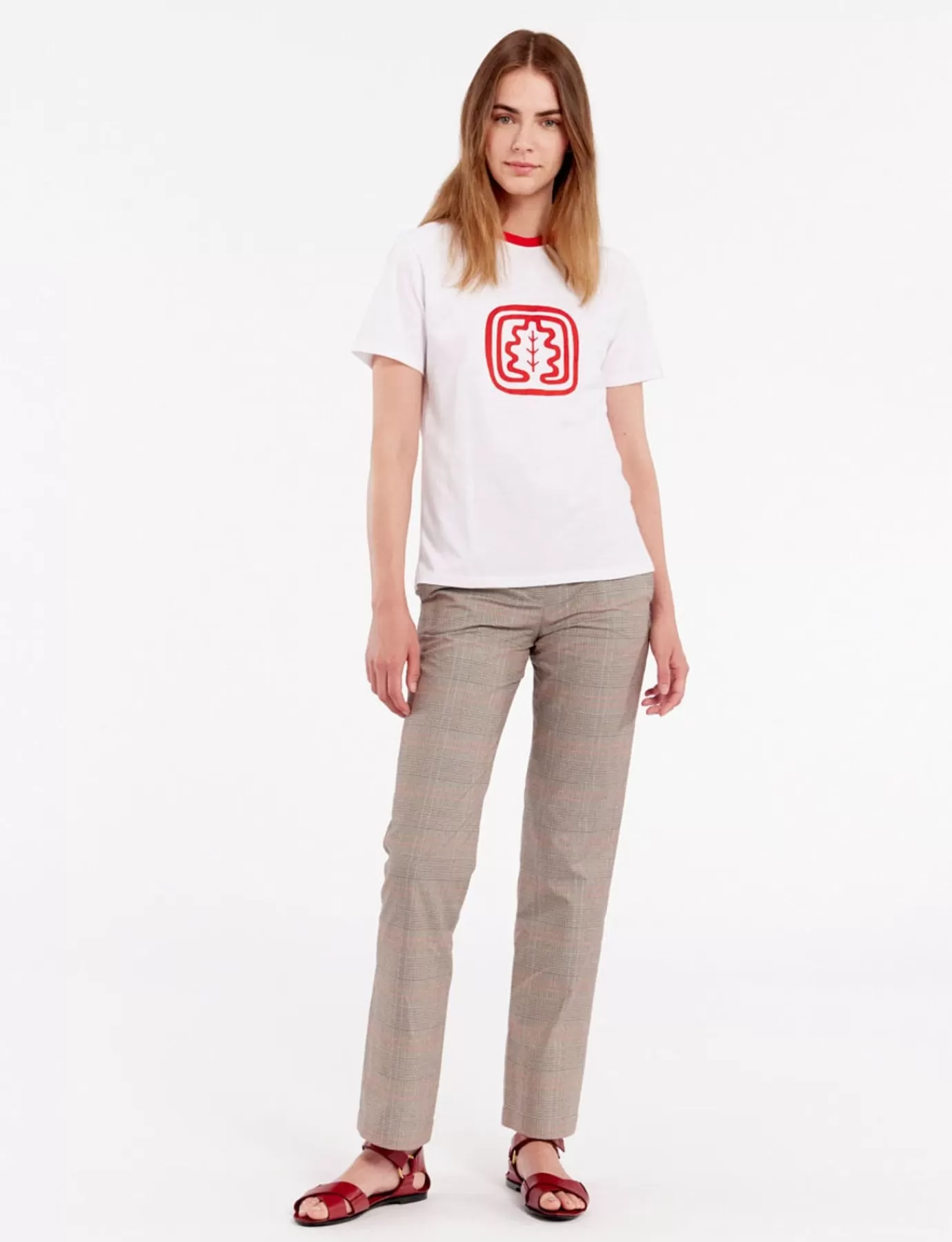 Ines De La Fressange Paris Tee-shirt Oscar col rond rouge