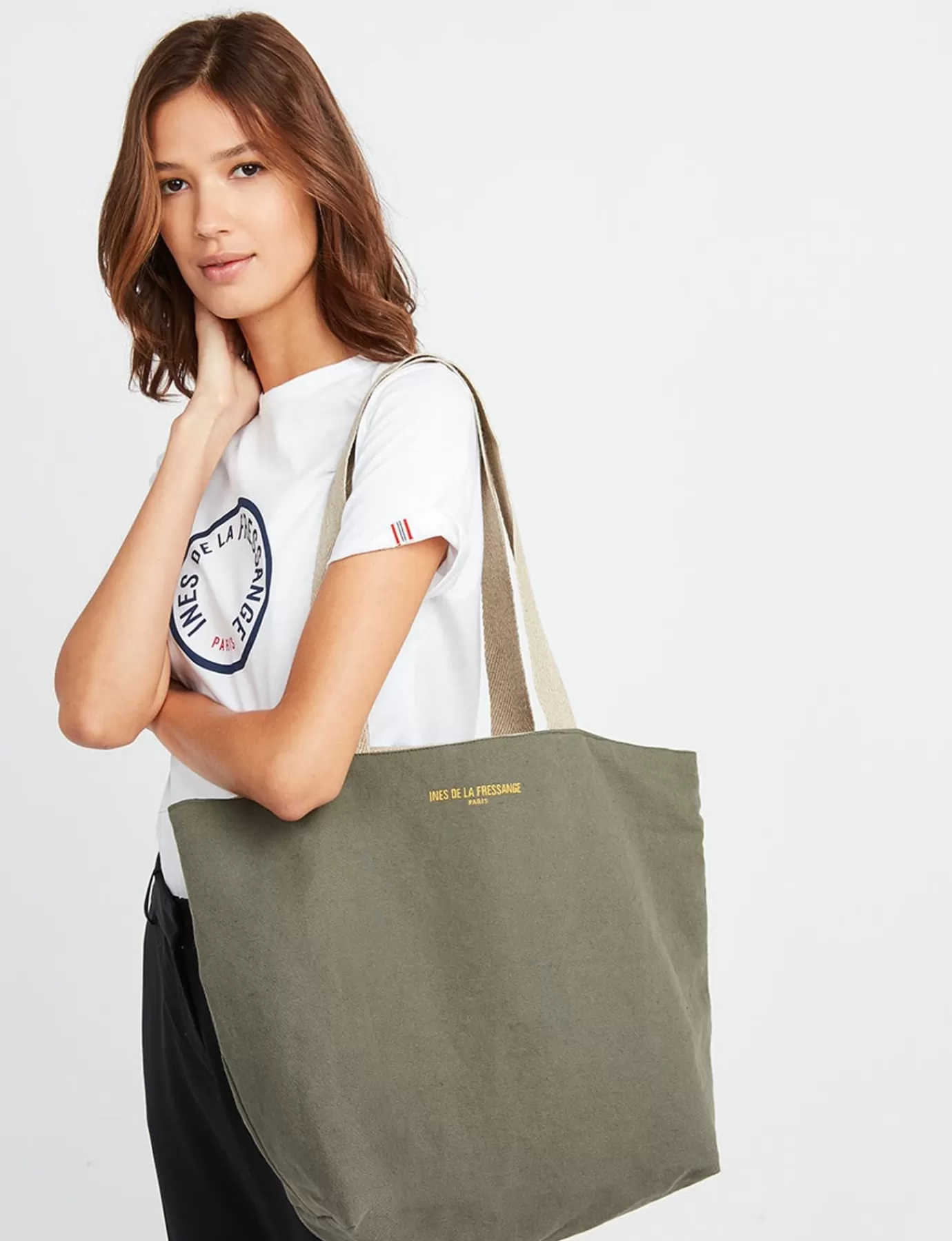 Ines De La Fressange Paris Tote bag Lila khaki