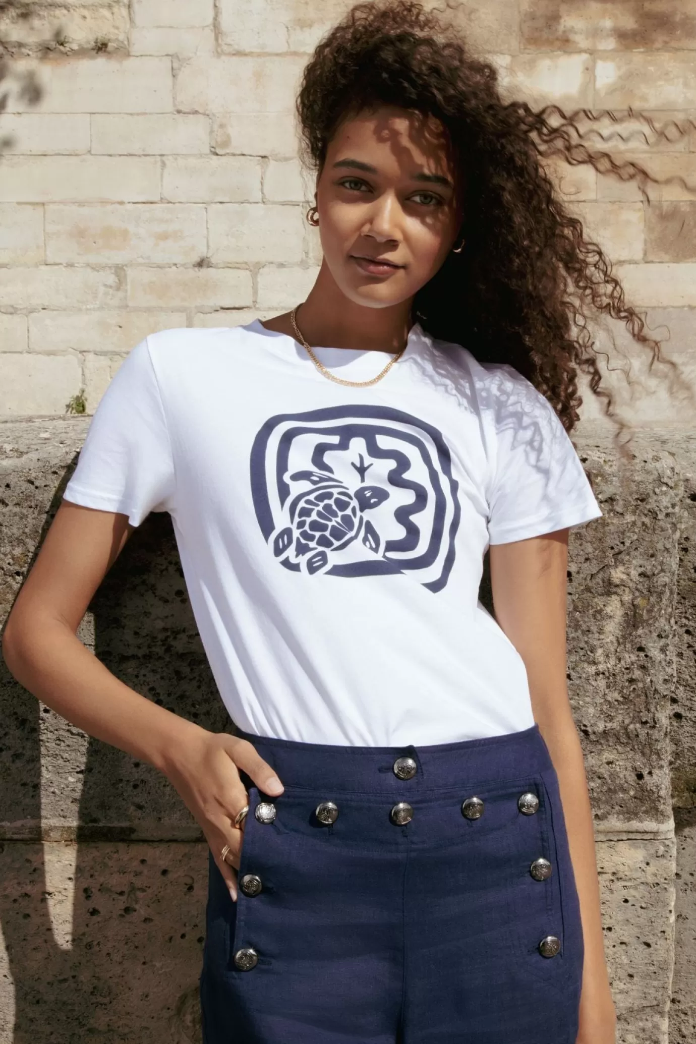 Ines De La Fressange Paris T-shirt Laora, coton bio, blanc