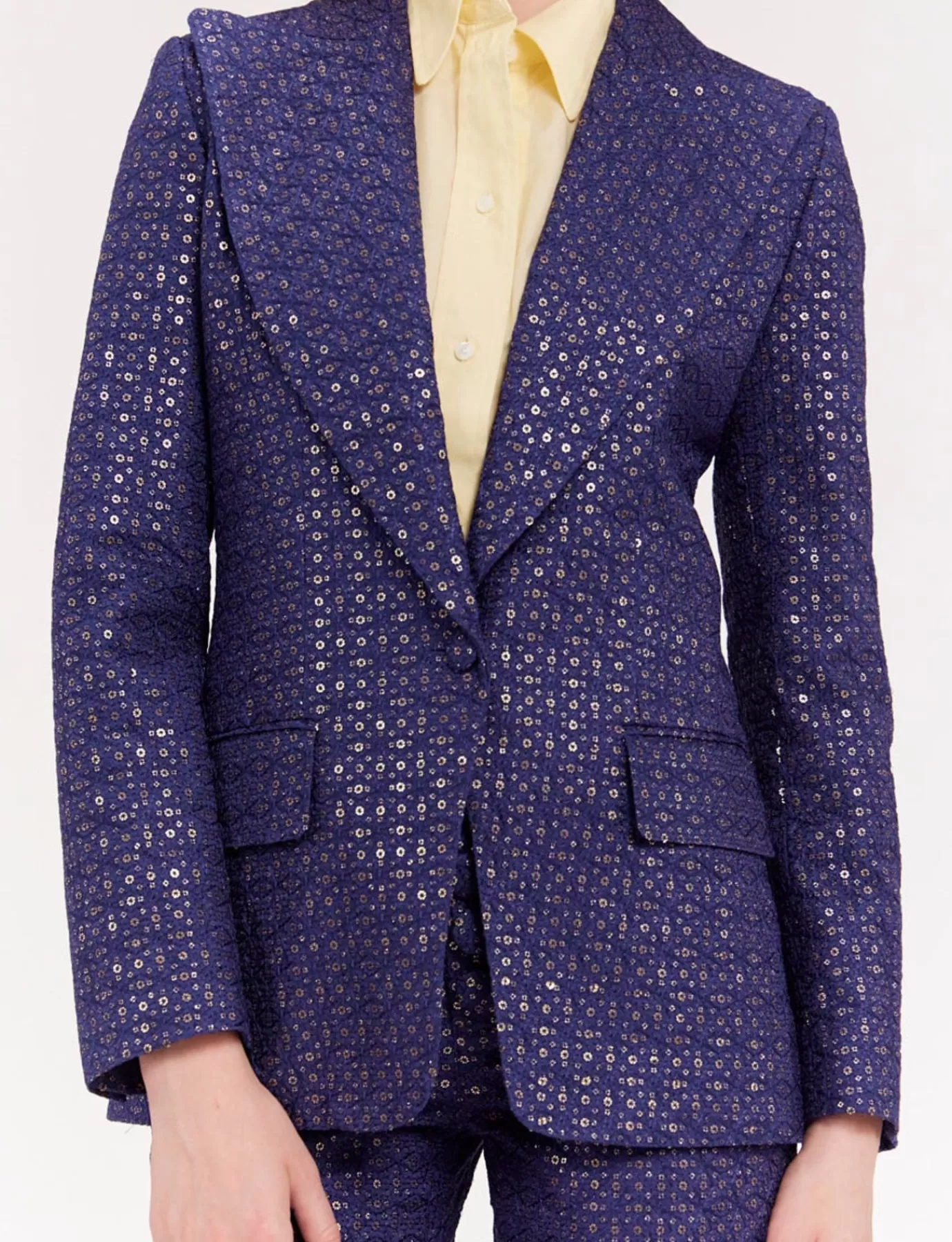 Ines De La Fressange Paris Veste Colombe brodée bleu marine